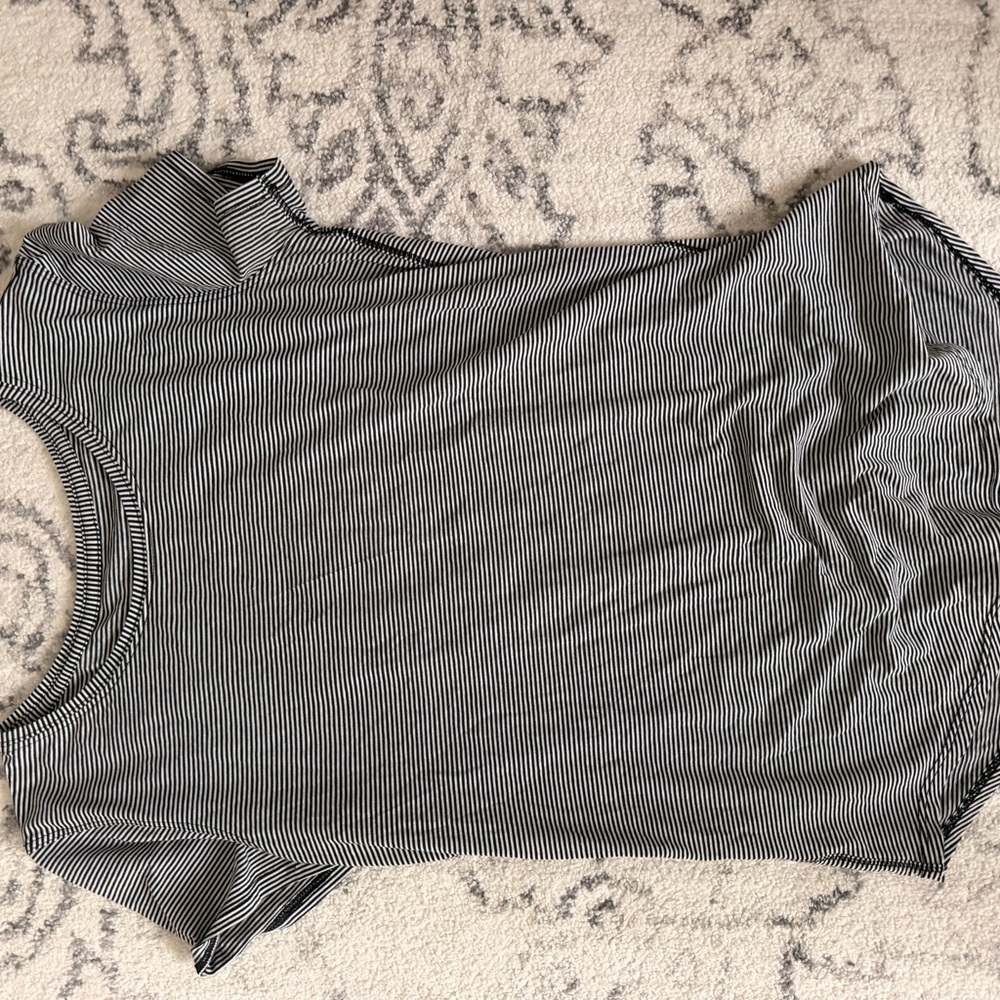lululemon athletica Black and White Striped Tee
